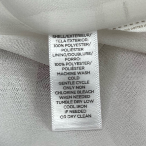 Loft Shirt Womens XS Blouse Off the Shoulder White Pink Rose Print Lined Chiffon - Picture 13 of 13